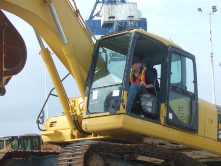 Close up of J in the excavator. He's so good!